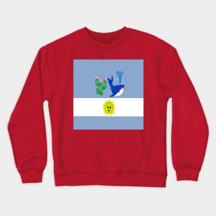 Sporty Argentina Design on Red Background Crewneck Sweatshirt